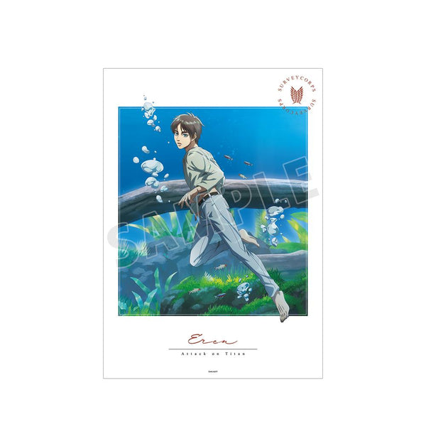 『進撃の巨人』描き下ろしイラスト エレン 水中浮遊ver. A3マット加工ポスター【202512再販】