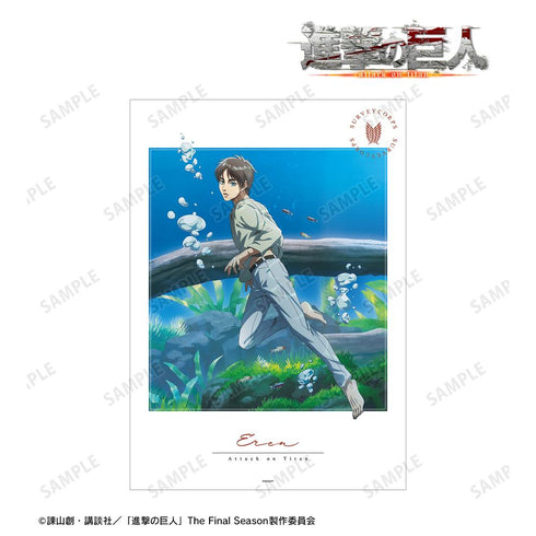 『進撃の巨人』描き下ろしイラスト エレン 水中浮遊ver. A3マット加工ポスター【202507再販】