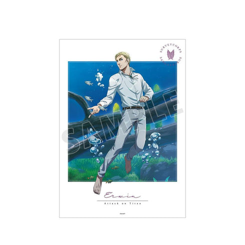 『進撃の巨人』描き下ろしイラスト エルヴィン 水中浮遊ver. A3マット加工ポスター【202604再販】