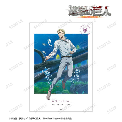 『進撃の巨人』描き下ろしイラスト エルヴィン 水中浮遊ver. A3マット加工ポスター【202501再販】