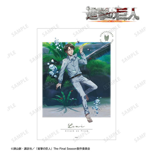 『進撃の巨人』描き下ろしイラスト リヴァイ 水中浮遊ver. A3マット加工ポスター【202604再販】