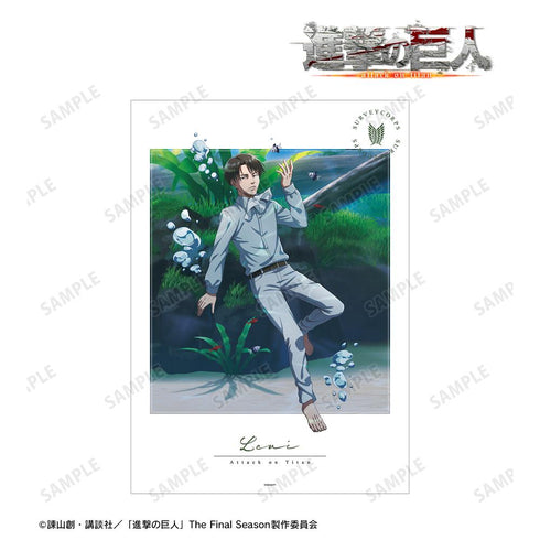 『進撃の巨人』描き下ろしイラスト リヴァイ 水中浮遊ver. A3マット加工ポスター【202512再販】