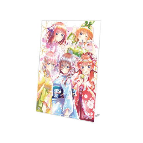『五等分の花嫁』描き下ろしイラスト 集合 桜和装ver. Ani-Art aqua label A4アクリルパネル【202501再販】
