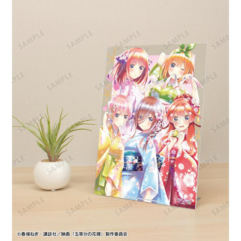 『五等分の花嫁』描き下ろしイラスト 集合 桜和装ver. Ani-Art aqua label A4アクリルパネル【202501再販】