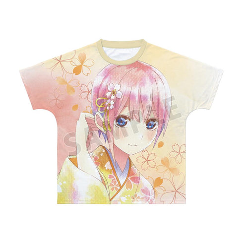 『五等分の花嫁』描き下ろしイラスト 中野一花 桜和装ver. Ani-Art aqua label フルグラフィックTシャツユニセックス【202501再販】