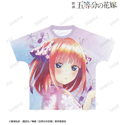 『五等分の花嫁』描き下ろしイラスト 中野二乃 桜和装ver. Ani-Art aqua label フルグラフィックTシャツユニセックス【202501再販】