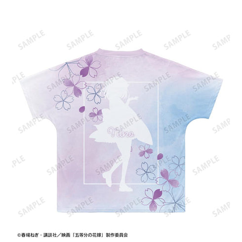 『五等分の花嫁』描き下ろしイラスト 中野二乃 桜和装ver. Ani-Art aqua label フルグラフィックTシャツユニセックス【202501再販】