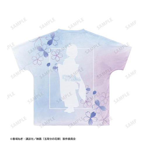 『五等分の花嫁』描き下ろしイラスト 中野三玖 桜和装ver. Ani-Art aqua label フルグラフィックTシャツユニセックス【202501再販】