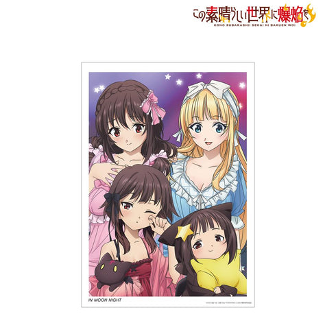 『この素晴らしい世界に爆焔を!』描き下ろし 集合 ムーンナイトver. A3マット加工ポスター【202412再販】