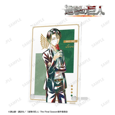 『進撃の巨人』描き下ろし リヴァイ Flower Shop ver. Ani-Art ダブルアクリルパネル【202507再販】