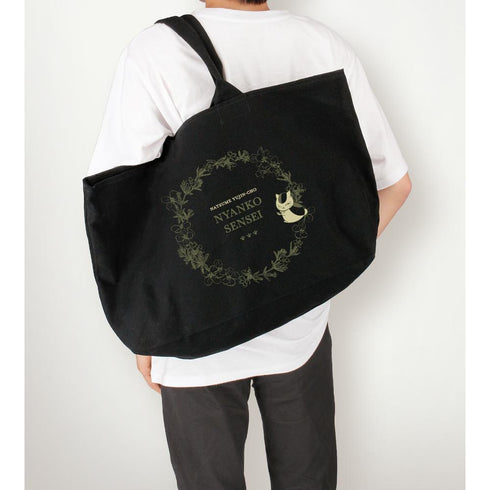 『夏目友人帳』ニャンコ先生 BIGジップトートバッグ 黒【202602再販】