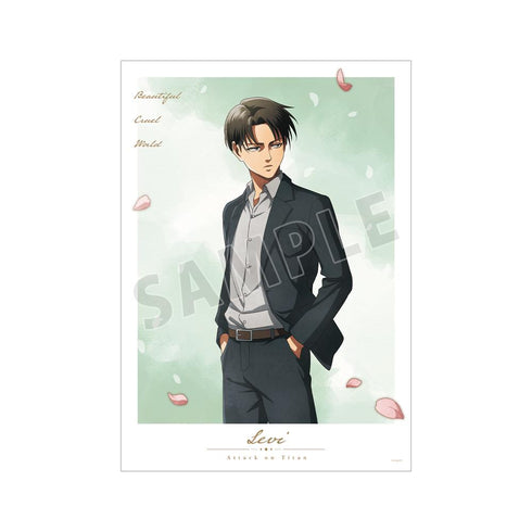 『進撃の巨人』描き下ろし リヴァイ 歩み・水彩風ver. A3マット加工ポスター【202512再販】