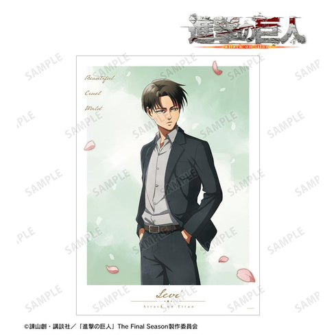 『進撃の巨人』描き下ろし リヴァイ 歩み・水彩風ver. A3マット加工ポスター【202512再販】