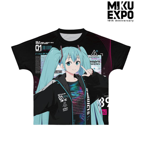『HATSUNE MIKU EXPO 10th Anniversary』描き下ろし 初音ミク テックファッションver. Art by so品 フルグラフィックTシャツユニセックス【202501再販】