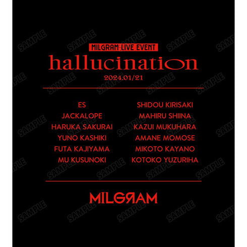 『MILGRAM -ミルグラム-』MILGRAM LIVE EVENT「hallucination」 公式Tシャツユニセックス【202510再販】
