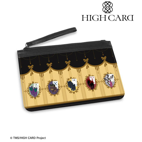 『HIGH CARD』HIGHCARD モチーフ柄 PUレザーフラットポーチ【202606再販】