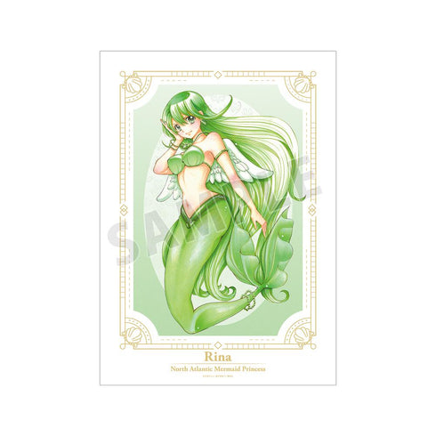 『ぴちぴちピッチ』花森ぴんく先生 描き下ろし 洞院 リナ 羽を纏ったマーメイドver. A3マット加工ポスター【202512再販】