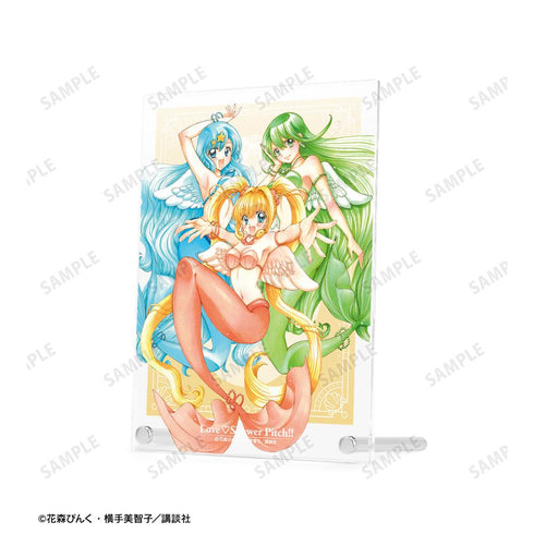 『ぴちぴちピッチ』花森ぴんく先生 描き下ろし 集合 羽を纏ったマーメイドver. A5アクリルパネル【202506再販】