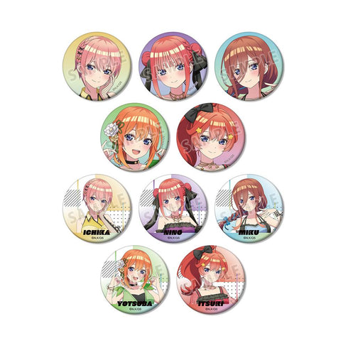 『五等分の花嫁∽』rockin’starコラボ 描き下ろし ロックアイドルver. トレーディングマット缶バッジ(単位/BOX)【202501再販】