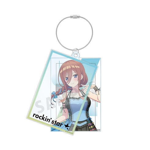『五等分の花嫁∽』rockin’starコラボ 描き下ろし 中野三玖 ロックアイドルver. 2連ワイヤーBIGアクリルキーホルダー【202501再販】