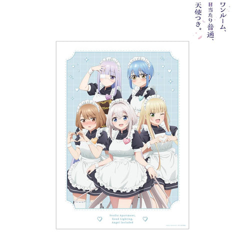 『ワンルーム、日当たり普通、天使つき。』描き下ろし 集合 メイドver. A3マット加工ポスター【202502再販】