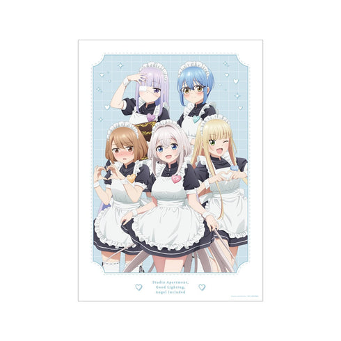 『ワンルーム、日当たり普通、天使つき。』描き下ろし 集合 メイドver. A3マット加工ポスター