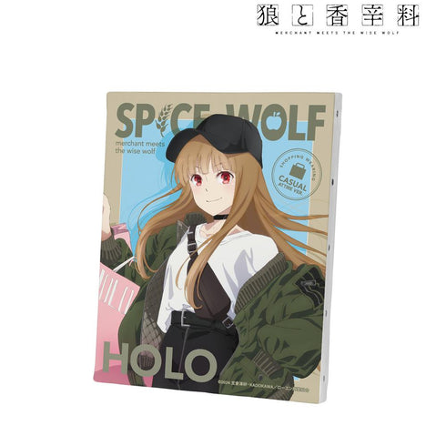 『狼と香辛料 MERCHANT MEETS THE WISE WOLF』描き下ろし ホロ カジュアルファッションでお買い物ver. キャンバスボード【202502再販】