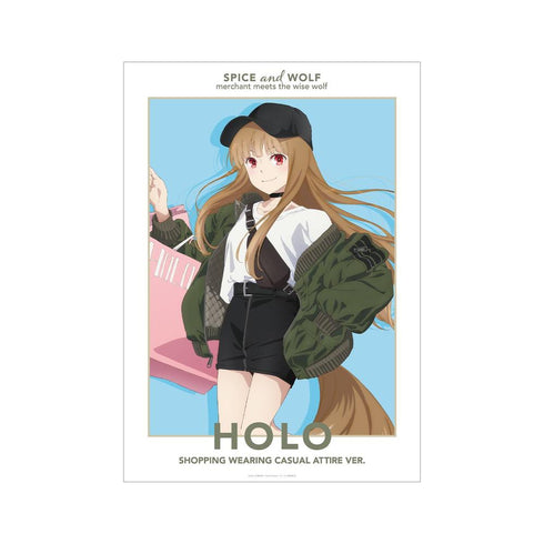 『狼と香辛料 MERCHANT MEETS THE WISE WOLF』描き下ろし ホロ カジュアルファッションでお買い物ver. A3マット加工ポスター【202603再販】