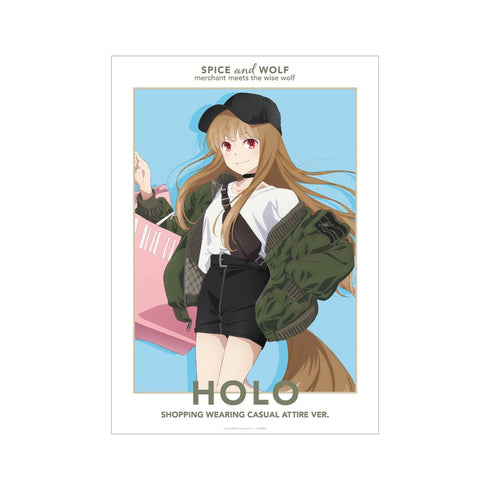 『狼と香辛料 MERCHANT MEETS THE WISE WOLF』描き下ろし ホロ カジュアルファッションでお買い物ver. A3マット加工ポスター