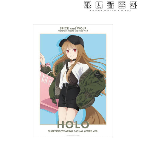 『狼と香辛料 MERCHANT MEETS THE WISE WOLF』描き下ろし ホロ カジュアルファッションでお買い物ver. A3マット加工ポスター【202607再販】