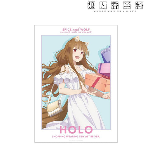 『狼と香辛料 MERCHANT MEETS THE WISE WOLF』描き下ろし ホロ キレイめファッションでお買い物ver. A3マット加工ポスター【202603再販】