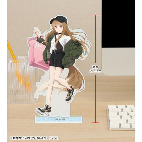 『狼と香辛料 MERCHANT MEETS THE WISE WOLF』描き下ろし ホロ カジュアルファッションでお買い物ver. 特大アクリルスタンド【202603再販】