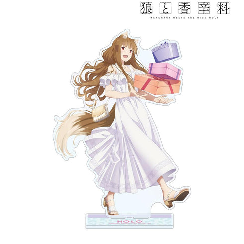 『狼と香辛料 MERCHANT MEETS THE WISE WOLF』描き下ろし ホロ キレイめファッションでお買い物ver. 特大アクリルスタンド【202603再販】
