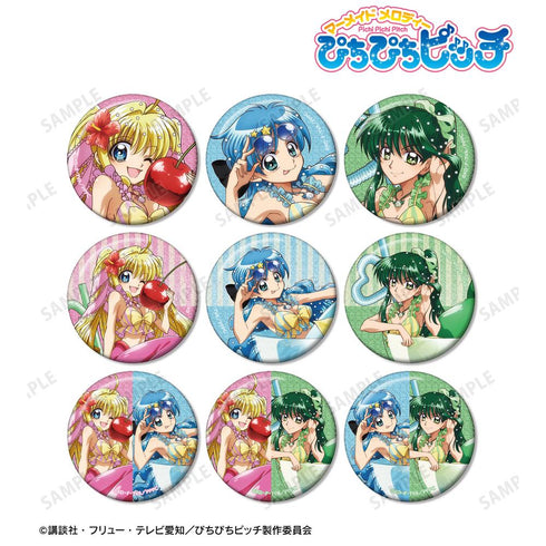 『ぴちぴちピッチ』描き下ろし カクテルグラスver. トレーディンググリッター缶バッジ(単位/BOX)