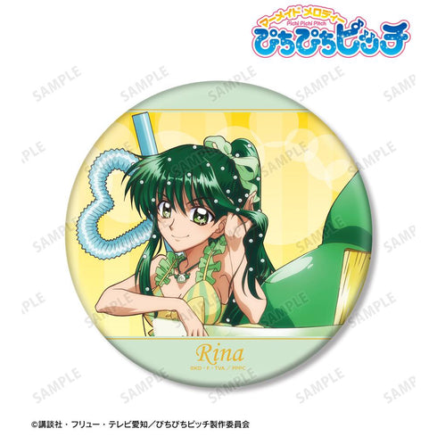 『ぴちぴちピッチ』描き下ろし リナ カクテルグラスver. BIG缶バッジ【202511再販】