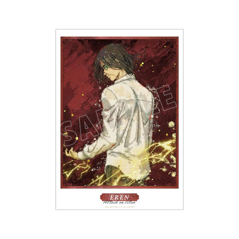 『進撃の巨人』描き下ろし エレン 戦う背中ver. grunge CANVAS A3マット加工ポスター【202608再販】
