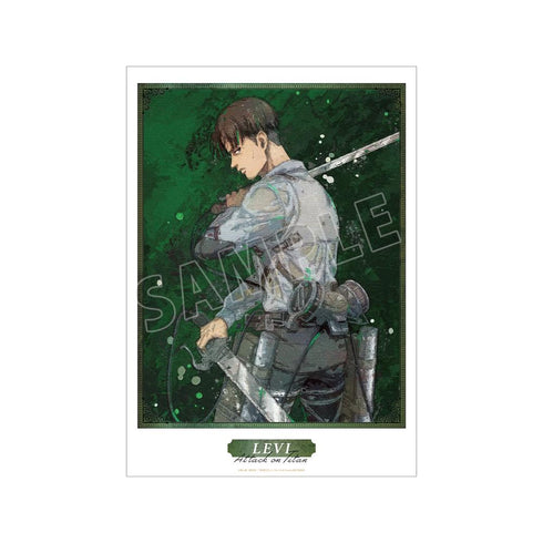 『進撃の巨人』描き下ろし リヴァイ 戦う背中ver. grunge CANVAS A3マット加工ポスター【202512再販】
