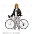 『弱虫ペダル LIMIT BREAK』描き下ろし 青八木 一 私服×ロードバイクver. 着用Tシャツレディース