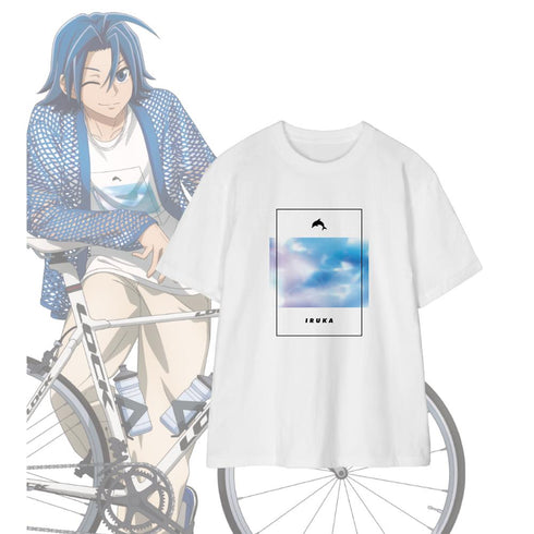『弱虫ペダル LIMIT BREAK』描き下ろし 真波 山岳 私服×ロードバイクver. 着用Tシャツレディース