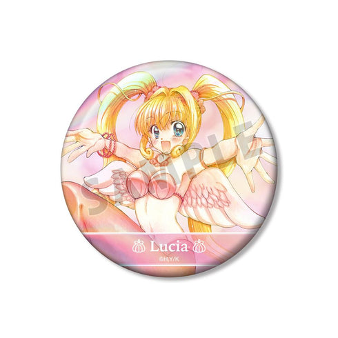『ぴちぴちピッチ』花森ぴんく先生 描き下ろし るちあ 羽を纏ったマーメイドver. オーロラ缶バッジ【202509再販】