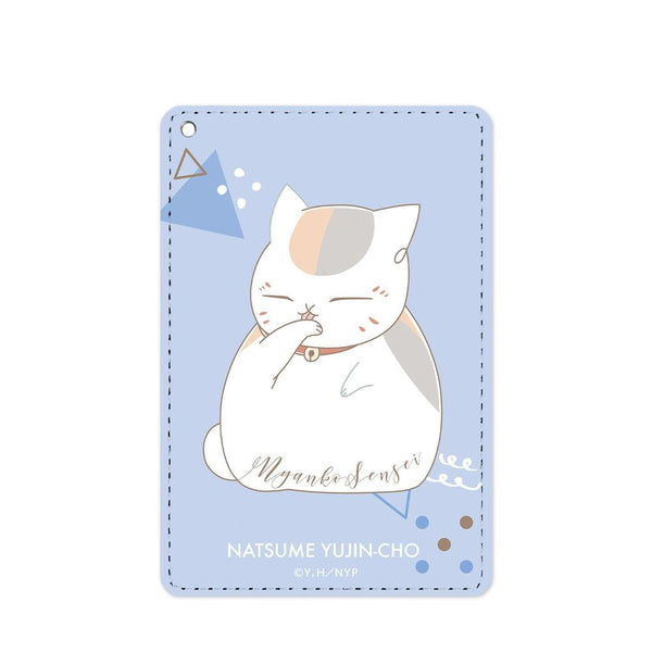 "Natsume's Book of Friends" Nyanko-sensei lette-graph Series 2 1-Pocket Pass Case, Blue-Green