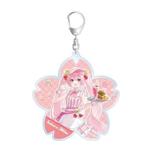 『桜ミク』描き下ろし 桜ミク アメリカンダイナーver. Art by ふーみ BIGアクリルキーホルダー