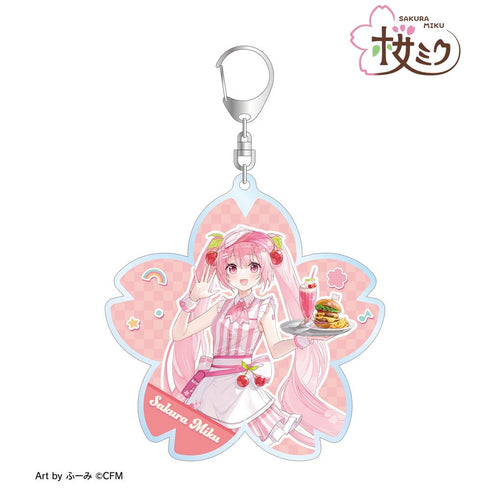 『桜ミク』描き下ろし 桜ミク アメリカンダイナーver. Art by ふーみ BIGアクリルキーホルダー
