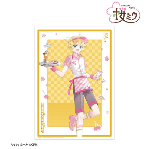 『桜ミク』描き下ろし 鏡音レン アメリカンダイナーver. Art by ふーみ A3マット加工ポスター