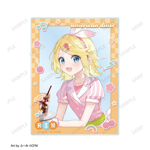 『桜ミク』描き下ろし 鏡音リン アメリカンダイナーver. Art by ふーみ アクリルカード2枚セット
