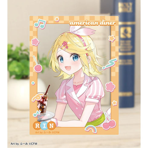 『桜ミク』描き下ろし 鏡音リン アメリカンダイナーver. Art by ふーみ アクリルカード2枚セット