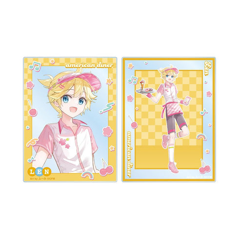 『桜ミク』描き下ろし 鏡音レン アメリカンダイナーver. Art by ふーみ アクリルカード2枚セット