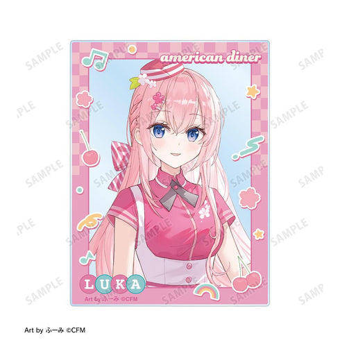『桜ミク』描き下ろし 巡音ルカ アメリカンダイナーver. Art by ふーみ アクリルカード2枚セット