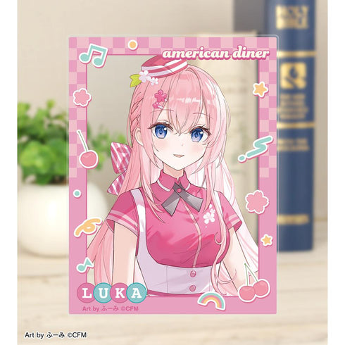 『桜ミク』描き下ろし 巡音ルカ アメリカンダイナーver. Art by ふーみ アクリルカード2枚セット