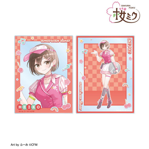 『桜ミク』描き下ろし MEIKO アメリカンダイナーver. Art by ふーみ アクリルカード2枚セット